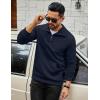 imageCOOFANDY Mens Quarter Zip Sweatshirt Long Sleeve Casual Waffle Pullover Hoodies with PocketNavy Blue