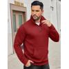 imageCOOFANDY Mens Quarter Zip Sweatshirt Long Sleeve Casual Waffle Pullover Hoodies with PocketRed