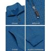 imageCOOFANDY Mens Quarter Zip Sweatshirt Long Sleeve Casual Waffle Pullover Hoodies with PocketRoyal Blue