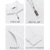 imageCOOFANDY Mens Quarter Zip Sweatshirt Long Sleeve Casual Waffle Pullover Hoodies with PocketWhite
