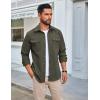 imageCOOFANDY Mens Shirt Jacket Casual Button Up Shirts Long Sleeve Lightweight Shacket with Flap PocketsArmy Green