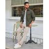 imageCOOFANDY Mens Shirt Jacket Casual Button Up Shirts Long Sleeve Lightweight Shacket with Flap PocketsArmy Green