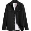 imageCOOFANDY Mens Shirt Jacket Casual Button Up Shirts Long Sleeve Lightweight Shacket with Flap PocketsBlack