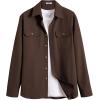 imageCOOFANDY Mens Shirt Jacket Casual Button Up Shirts Long Sleeve Lightweight Shacket with Flap PocketsCoffee