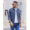 imageCOOFANDY Mens Shirt Jacket Casual Button Up Shirts Long Sleeve Lightweight Shacket with Flap PocketsDenim Blue