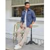 imageCOOFANDY Mens Shirt Jacket Casual Button Up Shirts Long Sleeve Lightweight Shacket with Flap PocketsDenim Blue