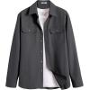 imageCOOFANDY Mens Shirt Jacket Casual Button Up Shirts Long Sleeve Lightweight Shacket with Flap PocketsGray