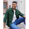 imageCOOFANDY Mens Shirt Jacket Casual Button Up Shirts Long Sleeve Lightweight Shacket with Flap PocketsGreen