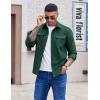 imageCOOFANDY Mens Shirt Jacket Casual Button Up Shirts Long Sleeve Lightweight Shacket with Flap PocketsGreen