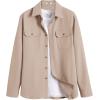 imageCOOFANDY Mens Shirt Jacket Casual Button Up Shirts Long Sleeve Lightweight Shacket with Flap PocketsLight Khaki