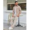 imageCOOFANDY Mens Shirt Jacket Casual Button Up Shirts Long Sleeve Lightweight Shacket with Flap PocketsLight Khaki