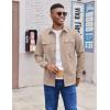 imageCOOFANDY Mens Shirt Jacket Casual Button Up Shirts Long Sleeve Lightweight Shacket with Flap PocketsLight Khaki