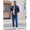 imageCOOFANDY Mens Shirt Jacket Casual Button Up Shirts Long Sleeve Lightweight Shacket with Flap PocketsNavy Blue
