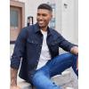 imageCOOFANDY Mens Shirt Jacket Casual Button Up Shirts Long Sleeve Lightweight Shacket with Flap PocketsNavy Blue