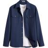 imageCOOFANDY Mens Shirt Jacket Casual Button Up Shirts Long Sleeve Lightweight Shacket with Flap PocketsNavy Blue