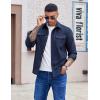 imageCOOFANDY Mens Shirt Jacket Casual Button Up Shirts Long Sleeve Lightweight Shacket with Flap PocketsNavy Blue