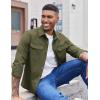 imageCOOFANDY Mens Shirt Jacket Casual Button Up Shirts Long Sleeve Lightweight Shacket with Flap PocketsOlive Green
