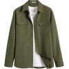 imageCOOFANDY Mens Shirt Jacket Casual Button Up Shirts Long Sleeve Lightweight Shacket with Flap PocketsOlive Green