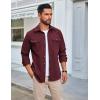 imageCOOFANDY Mens Shirt Jacket Casual Button Up Shirts Long Sleeve Lightweight Shacket with Flap PocketsWine Red