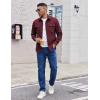 imageCOOFANDY Mens Shirt Jacket Casual Button Up Shirts Long Sleeve Lightweight Shacket with Flap PocketsWine Red