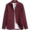 imageCOOFANDY Mens Shirt Jacket Casual Button Up Shirts Long Sleeve Lightweight Shacket with Flap PocketsWine Red