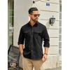 imageCOOFANDY Work Shirts for Mens Long Sleeve Casual Button Down Shirt Mens Shacket with Flap PocketsBlack