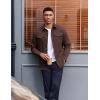 imageCOOFANDY Work Shirts for Mens Long Sleeve Casual Button Down Shirt Mens Shacket with Flap PocketsBrown