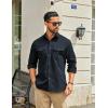 imageCOOFANDY Work Shirts for Mens Long Sleeve Casual Button Down Shirt Mens Shacket with Flap PocketsDark Blue