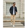 imageCOOFANDY Work Shirts for Mens Long Sleeve Casual Button Down Shirt Mens Shacket with Flap PocketsDark Blue