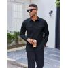 imageCOOFANDY Work Shirts for Mens Long Sleeve Casual Button Down Shirt Mens Shacket with Flap PocketsDark Blue