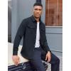 imageCOOFANDY Work Shirts for Mens Long Sleeve Casual Button Down Shirt Mens Shacket with Flap PocketsDark Blue