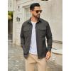 imageCOOFANDY Work Shirts for Mens Long Sleeve Casual Button Down Shirt Mens Shacket with Flap PocketsDark Green