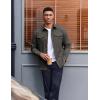 imageCOOFANDY Work Shirts for Mens Long Sleeve Casual Button Down Shirt Mens Shacket with Flap PocketsDark Green