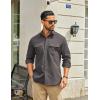 imageCOOFANDY Work Shirts for Mens Long Sleeve Casual Button Down Shirt Mens Shacket with Flap PocketsDark Grey