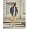 imageCOOFANDY Work Shirts for Mens Long Sleeve Casual Button Down Shirt Mens Shacket with Flap PocketsDark Grey