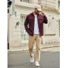 imageCOOFANDY Work Shirts for Mens Long Sleeve Casual Button Down Shirt Mens Shacket with Flap PocketsDark Red