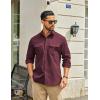 imageCOOFANDY Work Shirts for Mens Long Sleeve Casual Button Down Shirt Mens Shacket with Flap PocketsDark Red