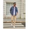 imageCOOFANDY Work Shirts for Mens Long Sleeve Casual Button Down Shirt Mens Shacket with Flap PocketsGrey Blue