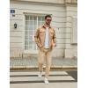 imageCOOFANDY Work Shirts for Mens Long Sleeve Casual Button Down Shirt Mens Shacket with Flap PocketsKakhi