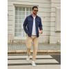 imageCOOFANDY Work Shirts for Mens Long Sleeve Casual Button Down Shirt Mens Shacket with Flap PocketsNavy Blue