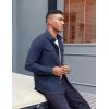 imageCOOFANDY Work Shirts for Mens Long Sleeve Casual Button Down Shirt Mens Shacket with Flap PocketsNavy Blue