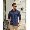 imageCOOFANDY Work Shirts for Mens Long Sleeve Casual Button Down Shirt Mens Shacket with Flap PocketsNavy Blue