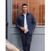 imageCOOFANDY Work Shirts for Mens Long Sleeve Casual Button Down Shirt Mens Shacket with Flap PocketsNavy Blue