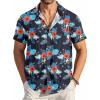 imageCOOFANDY Mens Casual Button Down Shirts Short Sleeve Textured Summer Beach Shirt with PocketNavyred Floral