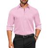 imageCOOFANDY Mens Dress Shirts Long Sleeve Business Casual Button Down Shirts Regular Fit Formal ShirtsPink