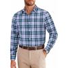 imageCOOFANDY Mens Dress Shirts Long Sleeve Plaid Cotton Button Down Shirts Wrinkle Free Business Casual ShirtBlue Green Plaid