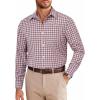 imageCOOFANDY Mens Dress Shirts Long Sleeve Plaid Cotton Button Down Shirts Wrinkle Free Business Casual ShirtBlue Orange Plaid
