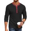 imageCOOFANDY Mens Henley Shirts Long Sleeve Basic Waffle Pique Pullover TShirt with PocketPat Black  Wine Red