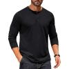 imageCOOFANDY Mens Henley Shirts Long Sleeve Button TShirtBlack
