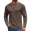 imageCOOFANDY Mens Henley Shirts Long Sleeve Casual Pullover Shirt Fashion Button TShirtBrown